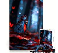 Red Butterfly on Leaves Jigsaw 1000 Pieces for Teenagers Strengthen Memory Relaxing Fun Smooth Edge Santa Wish List (50x75cm)