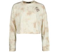 RED by EMP Cropped tie-dye long-sleeved top Long-sleeved Top beige XL