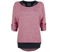 RED by EMP Cuddly Loose Long-sleeve Shirt bordeaux black L