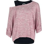 RED by EMP Cuddly Loose Long-sleeved Top black dark red L
