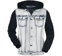 RED by EMP Denim Jacket with Sweat Sleeves and Hood Denim Jacket blue black XXL