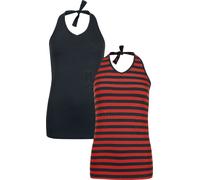 RED by EMP Double-Pack Halterneck Tops Top black red M