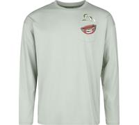RED by EMP Longsleeve With Frontpocket And Small Print Long-sleeved Top light green M