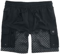RED by EMP Swimshorts with Chessboard Print Swim Shorts black S