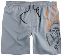 RED by EMP Swimshorts with Gorilla Print Swim Shorts grey S
