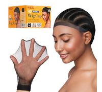 Red by Kiss 100 PCS HD Invisible Wig Caps for Women Men, Ultra Stretchy Thin Stocking Sheer Breathable Nylon Comfortable for Lace Front Wig, One Size Fits All (Black)