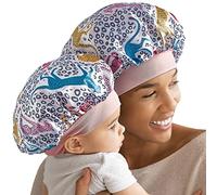 Red by Kiss 2-in-1 Mommy & Me Bonnet Sleeping Caps Hair Bonnet Hair Wrap (Paisley) Multi Color, Multi Color, One Size