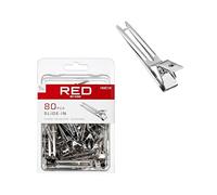 RED by Kiss 80pcs 1.75" Slide-In Hair Clips, Durable Metal Curl Setting Clips for Hairdressing, Sectioning & Retwisting, Rust-Free Hair Pins for Dreads, Dreadlocks, & Twist Styles