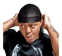 Red by Kiss Bow Wow X Power Wave Extreme Shine Silky Durag for Men Women Waves Silky Doo Rag, Black, 1 Count (Pack of 1)