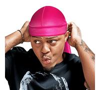 RED by Kiss Bow Wow X Power Wave Extreme Shine Silky Durag for Men Waves Silky Long Tail Doo Rag Headbands Headwraps (Pink)