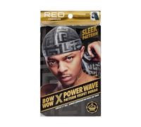 Red by Kiss Bow Wow X Power Wave Premium Pattern Velvet Durag, Soft & Stretchy, Ultimate Compression, Secure Fit & Breathable (Black Greek Key)