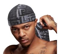 Red by Kiss Bow Wow X Power Wave Premium Pattern Velvet Durag, Soft & Stretchy, Ultimate Compression, Secure Fit & Breathable, Charcoal Grey, One size
