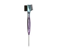 RED by Kiss Chrome Edge Brush, 3-in-1 Bacteria-Free Boar Bristle Hair Styling Brush & Comb, Sterilized Bristles for Edges, Baby Hairs, Brows & Lashes (Chrome Ombre Finish)