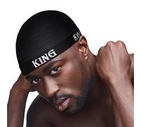 Red by Kiss Fashion Wave Cap, Ultra-Stretch Fit, Durable Elastic Band, All Day Hair Compression, Perfect Layering with Durag, Jumbo/King, One size