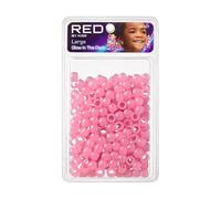 Red by Kiss Glow in The Dark Hair Beads, Colorful Illuminating Beads for Hair Braids, Fun All Ages Hair Accessory for Hair Twists and Cornrows (Large, Pink)