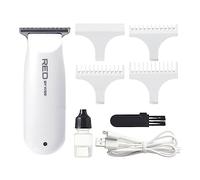Red by Kiss Hair Clipper, Mini Cordless Hair Trimmer, Long Lasting Hair Cutting Kit, USB-C Rechargeable Haircut Beard Trimming Clippers for Men Women Kids, Portable Grooming Kit (White)