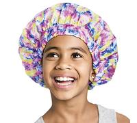 Red by Kiss Kids Shower Cap Reusable Waterproof Washable Hair Caps for Kids Shower Caps for Boys and Girls (Tie-Dye)