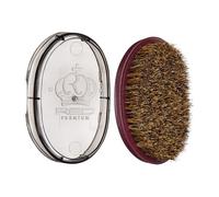 Red by Kiss Premium Pocket Wave Bow Wow Curved Palm Brush Soft, High Density Curved Bristles for Deep Natural 360 Waves, Pocket Size with Travel Cover for Coarse Hair & Wolfing Stage