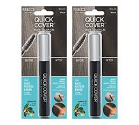 RED by KISS Quick Cover Root Touch Up Rescue (Black 2 Pack), Mascara Natural Water-Resistant Temporary Gray Concealer Cover Up Brush for Hair Mustache & Beard, Formulated with Jojoba Oil