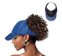 Red by Kiss Satin-Lined Backless Baseball Cap, Comfortable Fit Adjustable Hat for Ponytail Designs Fashion, Denim, One Size