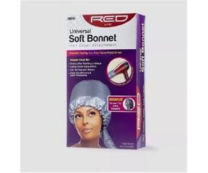 RED BY KISS UNIVERSAL SOFT BONNET HAIR DRYER ATTACHMENT W/ SHOWER CAP #KBODAWM