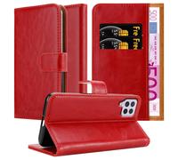 (Red) Cadorabo Case for Samsung Galaxy A22 4G / M22 / M32 4G Cover Book Wallet Protection PU Leather Flip Magnetic Luxury Etui