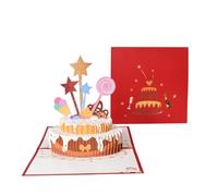 Red Cake and Sprinkles Design 3D Pop-Up Birthday Card