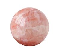 Red Calcite Crystal Sphere, Polished Stone Ball for Feng Shui,Decorative Figurines Home Office Decor Gift with Stand,70~80mm Gemstone Stone