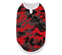 Red Camo Dog Shirt Quick Dry Breathable Pet T-Shirt Soft Stretchy Sleeveless Vest Dog Apparel XL