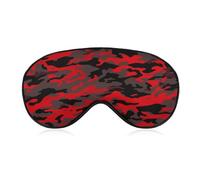 Red Camo Eye Mask Sleep Mask for Side Sleeper Women Men Pressure-Free & Light Block-Out Blindfold Soft Comfortable Eye Covers Breathable Blindfold Adjustable