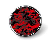 Red Camo Round Badge Personalized Metal Lapel Pin Badges Fit Clothing Bags Hat Humorous Printed Brooch Badge Party Decorations Accessories for Men Women