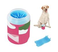 Red Camouflage Pattern Portable Paw Cleaner with Soft Silicone Brush Pets Grooming Supplies for Small Medium Large Breed Dogs/Cats