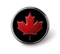 Red Canada Flag Maple Leaf Pin Badge Round Identity Pins Brooches Button Badges for Hats Jackets Decor