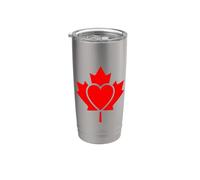 Red Canadian Maple Leaf an Integrated Heart Stainless Steel Insulated Tumbler