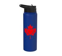 Red Canadian Maple Leaf an Integrated Heart Stainless Steel Insulated Water Bottle