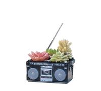Red Candy Boombox Stereo Planter Retro Radio-Style Plant Pot - Decorative Flower Pot for Home, Office, or Shelf - Vintage-Inspired Gift for Seniors & Nature Lovers.