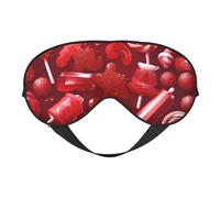 Red Candy Print Sleep Eye Mask Outdoor Indoor Travel Camping Meditation Yoga Shift Work Breathable