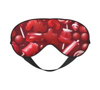 Red Candy Print Stylish Eye Mask Lightweight Travel Yoga Nap Meditation Camping Work Relaxation