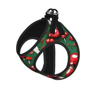 Red Cap Mushrooms Print Pet Leash Vest,Breathable Mesh Pet Harness, Reflective For Small Medium Dogs Safe Easy Walking