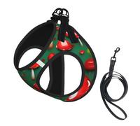 Red Cap Mushrooms Print Reflective No Choke Pet Vest Harness,Adjustable Soft Padded Dog Harness With Easy Control Handle