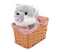 Red Cape Girl Accessory Set - Plastic Basket with Red Gingham Lining and Plush Wolf Toy - World Book Day School Book Week Fancy Dress Costume Accessory Set