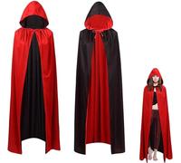 Red Cape,Women Vampire Cape,Adult Vampire Cape,Red And Black Reversible Hooded Capes,Halloween Home Party Costumes 175