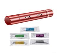 Red, Car Air Vent Clip Perfume Diffuser with 5 Random Aroma Fragrance , Adjustable Scent Control for All Types of Air Outlets, Aluminum Alloy Air Freshener for Car, Office, Bathroom and Bedroom