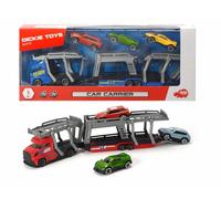 Red Car Carrier Lorry/Truck +3 Cars Model Toy Diecast 1:64 Dickie Toys