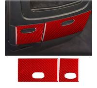 Red Carbon Fiber Door Window Switch Panel Trim Fits for Dodge RAM 1500 2500 3500 2002 2003 2004 2005, 5pcs Interior Decoration Sticker Kit (Left-Hand Drive)(Red Water Cup Holder Storage Box Ashtray -