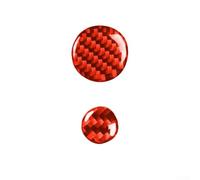 Red Carbon for fibre Trim for Mazda MX-5 Multimedia Keys Red | Real carbon texture, epoxy finish, protects original buttons, fits 2016-2020 models, set of 2