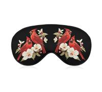 Red Cardinal Bird Flower Sleep Mask Soft Eye Mask Eye Cover Eyeshade Blindfold with Adjustable Strap