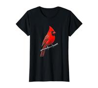 Red Cardinal Bird Northern Cardinal Nature Value Graphic T-Shirt, Women, Black, L