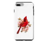 Red Cardinal Bird Pink Blossom Nature Design Case for iPhone 7 Plus/8 Plus