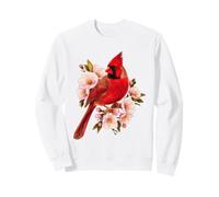 Red Cardinal Bird Pink Blossom Nature Design Sweatshirt